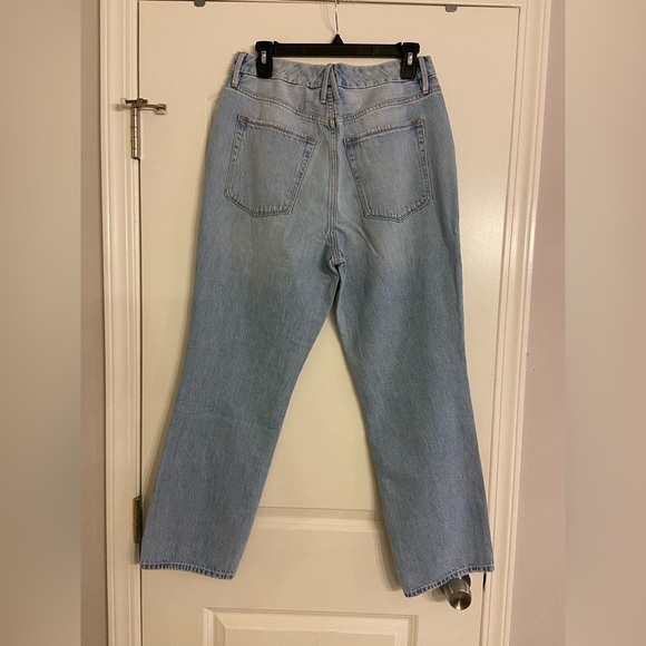 Good AMERICAN Good Vintage Buttons Front Straight Leg Jeans Blue403 Plus Size 30 - Picture 7 of 9